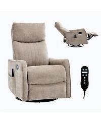 Boyel Living Heat Massage Manual Recliner Chair with Rocker Swivel in Fabric for Living Room