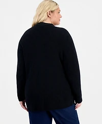 Style & Co Plus Textured Open-Front Cardigan, Macy's Exclusive