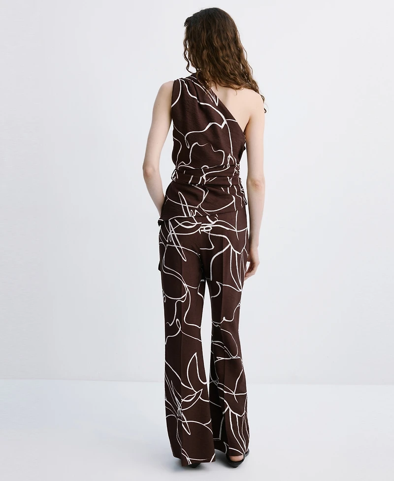 Mango Women's Asymmetric Printed Top
