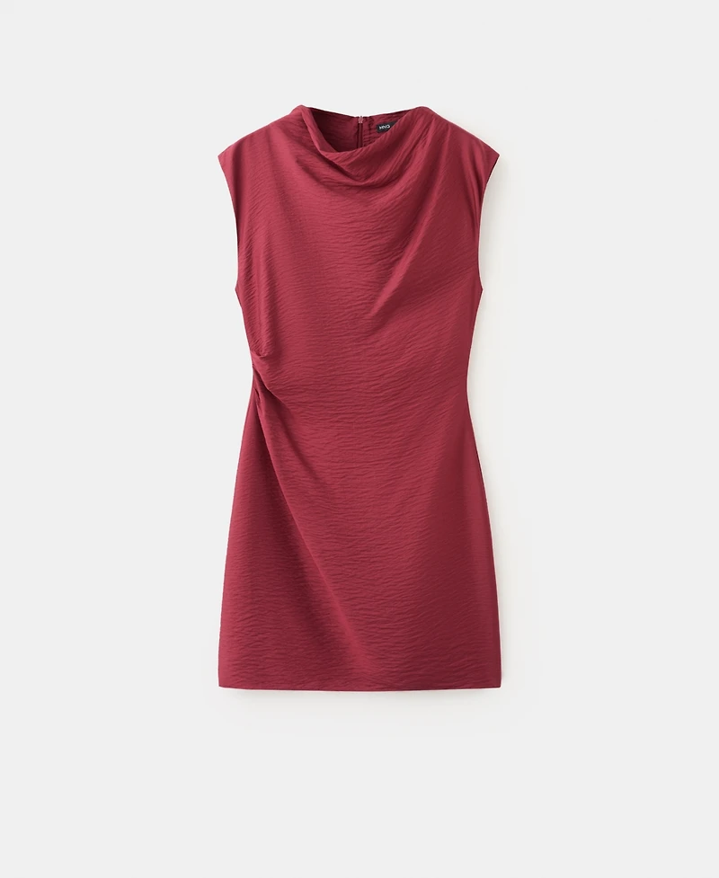 Mango Women's Asymmetrical Draped Short Dress