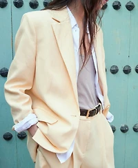 Mango Women's Linen Suit Blazer