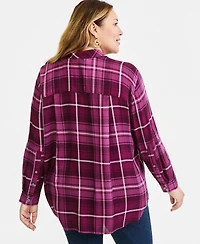 Style & Co Plus Plaid Button-Up Shirt, Macy's Exclusive