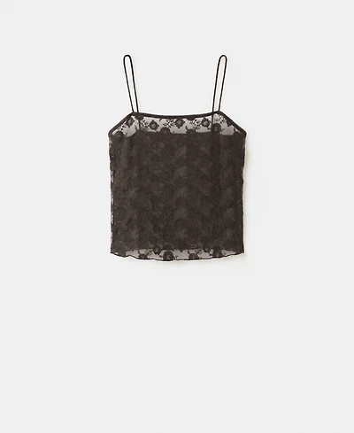 Mango Women's Floral Lace Top