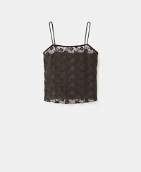 Mango Women's Floral Lace Top