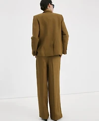 Mango Women's Straight-Fit Linen Suit Pants