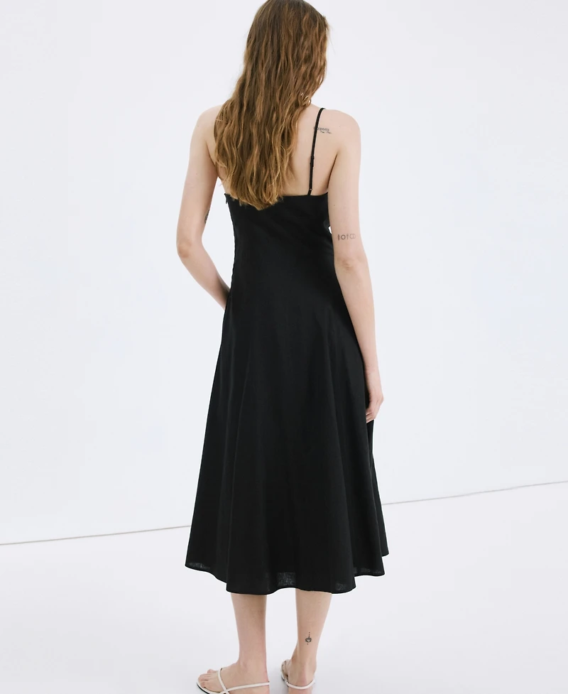 Mango Women's A-Line Linen Dress