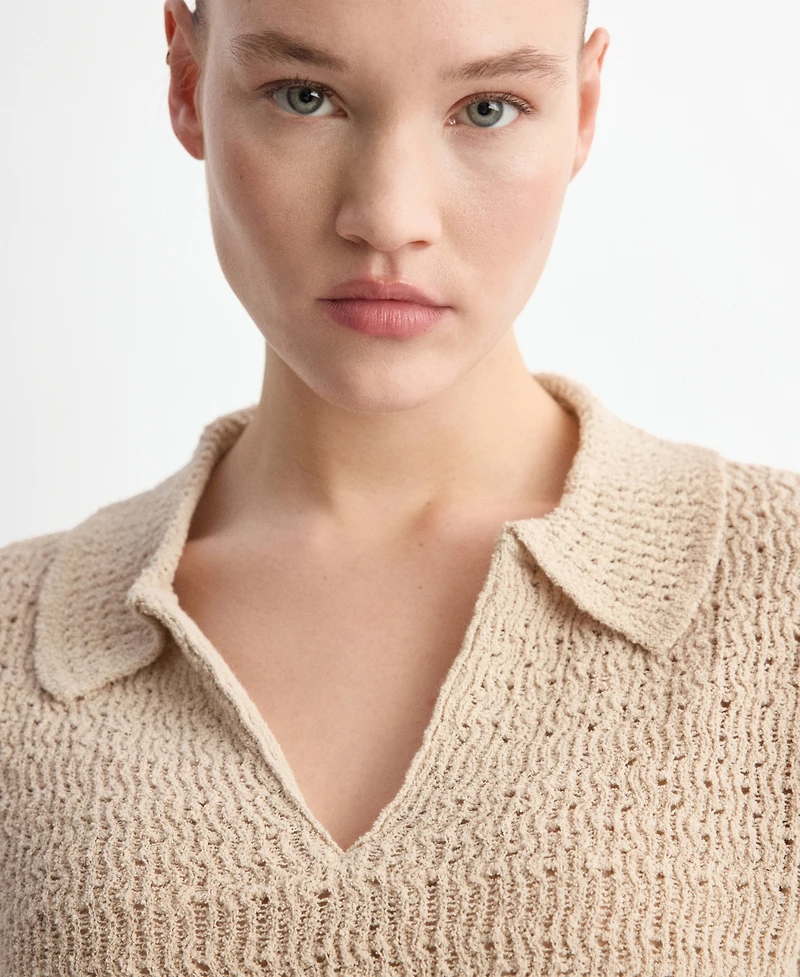 Mango Women's Knitted Polo-Neck Sweater