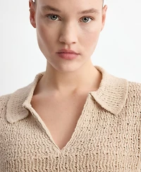Mango Women's Knitted Polo-Neck Sweater