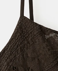 Mango Women's Semi-Transparent Lace Long Dress