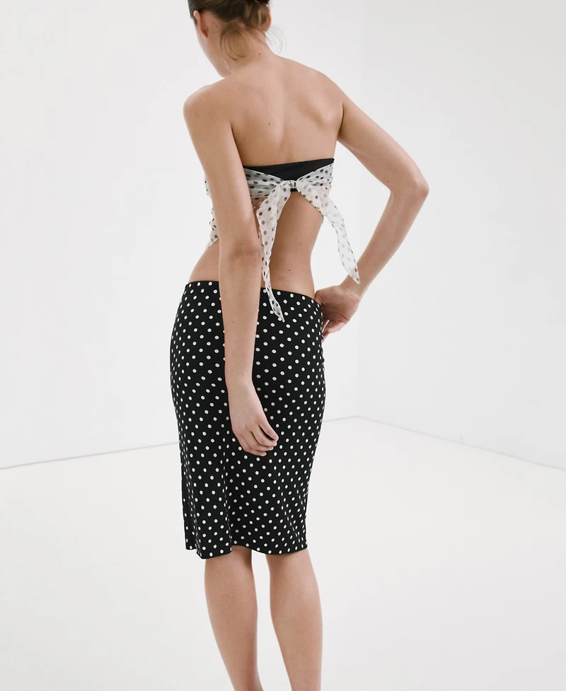 Mango Women's Polka Dots Midi Skirt