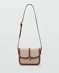 Mango Women's Contrasting Canvas Shoulder Bag