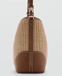 Mango Women's Contrasting Canvas Bucket Bag