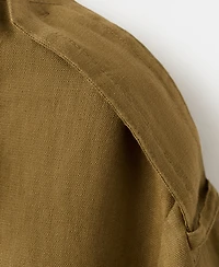 Mango Women's Funnel-Neck Linen Trench Coat