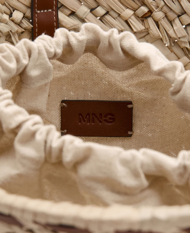 Mango Women's Small Natural Fiber Basket Bag