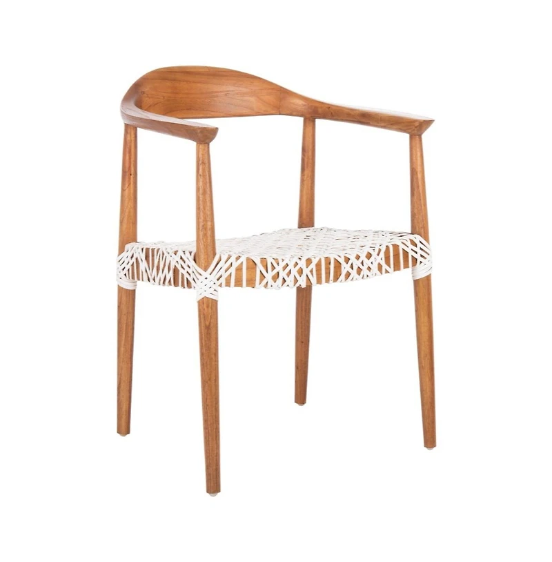 Juneau Leather Woven Accent Chair