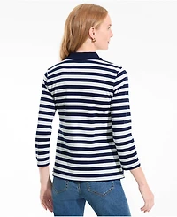 Lands' End Women's Tall 3/4 Sleeve Supima Cotton Polo Shirt