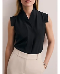 The Fold Women's Bowery Sleeveless Silk Blouse