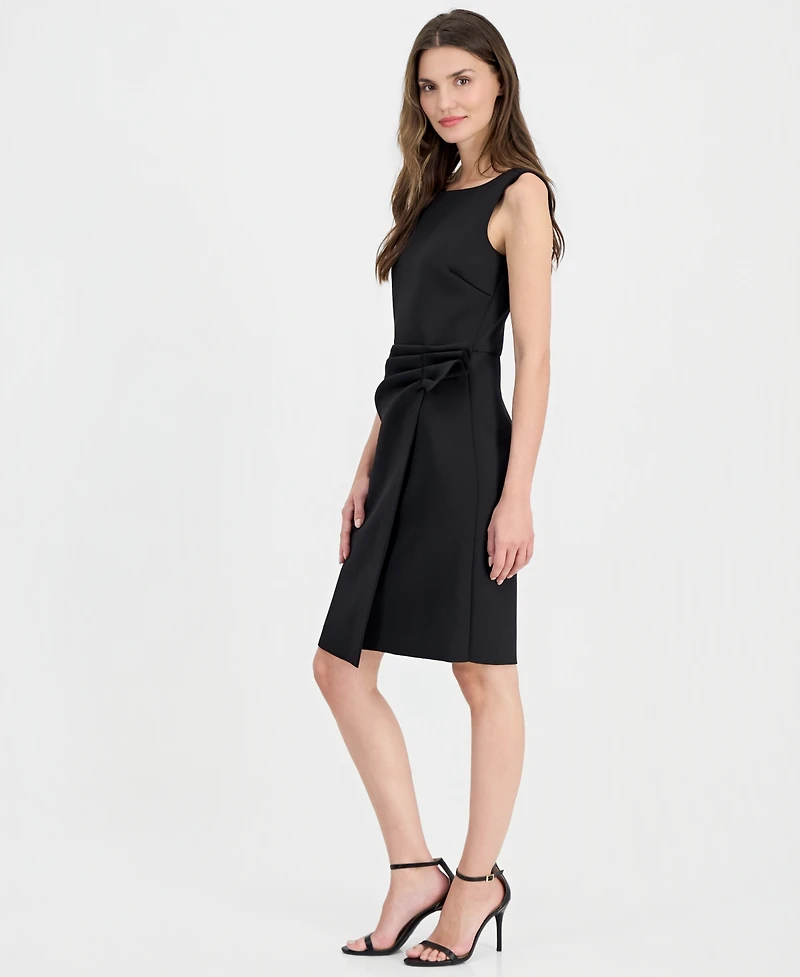 Anne Klein Women's Sleeveless Overlay Scuba Sheath Dress