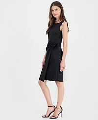 Anne Klein Women's Sleeveless Overlay Scuba Sheath Dress