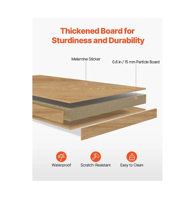 Sugift 1 Tier Wood Desktop Bookshelf Office Organizer