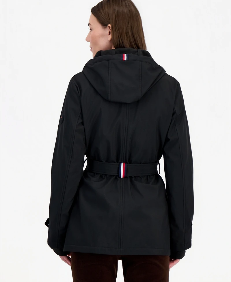 Tommy Hilfiger Women's Hooded Belted Softshell Coat, Created for Macy's