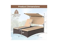 Slickblue 2-Person Patio Daybed with Adjustable Rattan Backrests