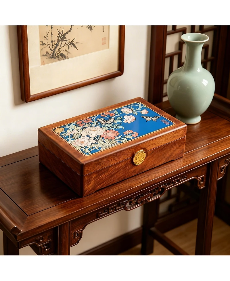Yigii Solid Wood Travel Organizer Box: Compact, Brass Lock