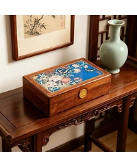 Yigii Solid Wood Travel Organizer Box: Compact, Brass Lock