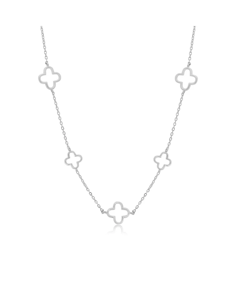 The Lovery Alternating Open Clover Necklace