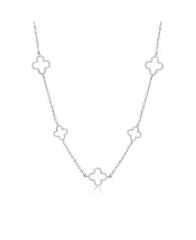 The Lovery Alternating Open Clover Necklace