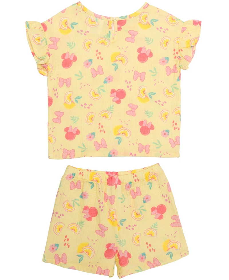 Disney Girls' 2T-6X Minnie Mouse T-Shirt and Shorts, 2-Piece Set