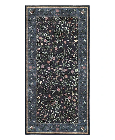 Hunter Eleanor Washable Non-Slip Printed Chenille Accent Rug