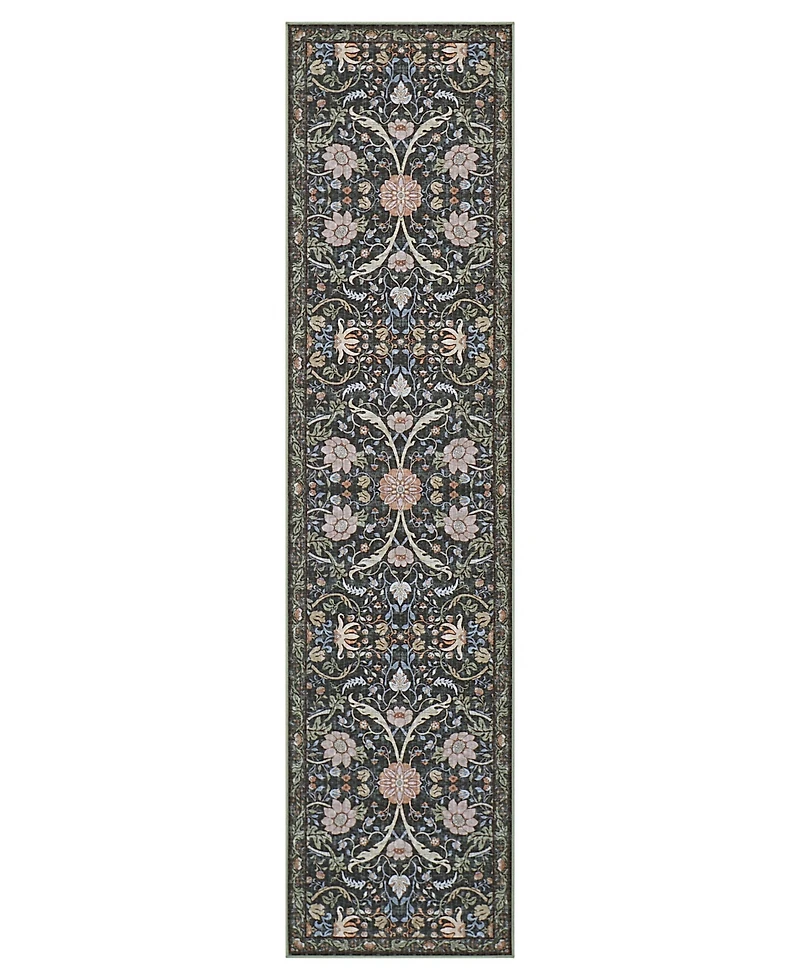 Hunter Abrabella Washable Non-Slip Printed Chenille Runner Rug