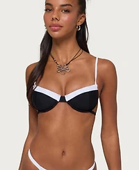 Edikted Women's Atalia Contrast Cupped Bikini Top