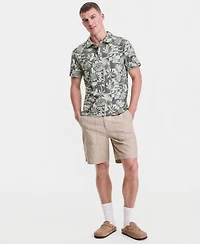 Sun + Stone Men's Cotton Palm-Print Polo Shirt, Macy's Exclusive