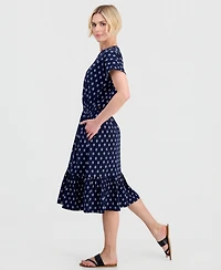 Style & Co Petite Flared Knit V-Neck Dress, Macy's Exclusive