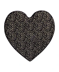 Juicy Couture Metallic Leopard Foil Print Shaped Heart Rug, 36" x