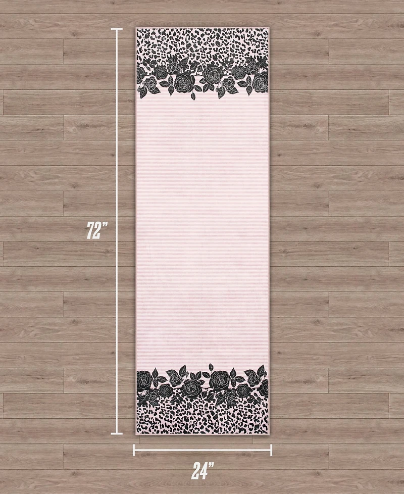 Juicy Couture Lacey Leopard Finely Soft Washable Runner Rug, 24" x 72"