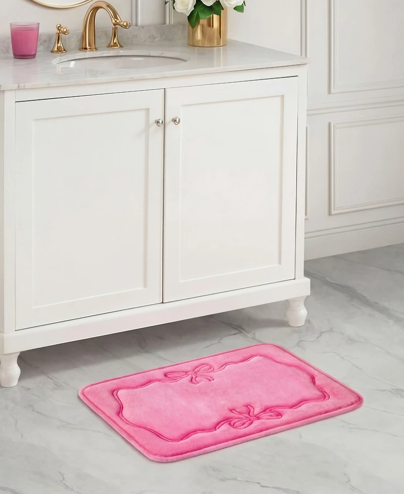 Juicy Couture Ribbon Border Quilted Memory Foam Bath Mat