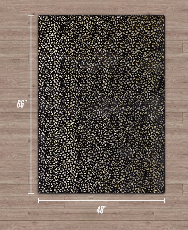 Juicy Couture Metallic Leopard Foil Print Rug, 72" x 48"