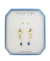 Unwritten Cubic Zirconia Cross Pendant Earring Trio Set