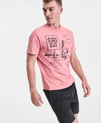 Sun + Stone Men's Cotton Beach Snoopy Graphic T-Shirt, Macy's Exclusive