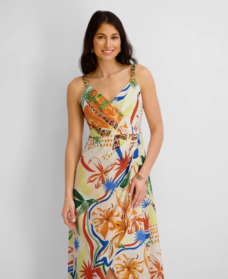 Siena Women's Printed V-Neck High-Low Dress