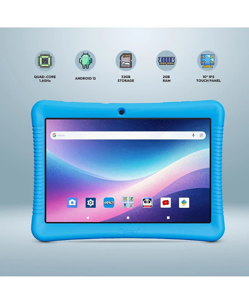 Contixo 10"Kids Tablet 32GB, Includes 80+ Disney Storybooks & Stickers, Kid-Proof Case with Kickstand Stylus, (2024 Model)