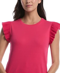 Rafaella Petite Ruffle Cap-Sleeve Top