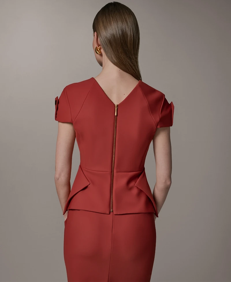 Donna Karan New York Women's Crewneck Peplum Top
