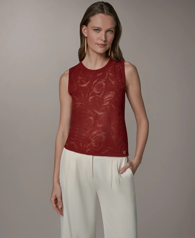 Donna Karan New York Women's Sleeveless Sheer Sweater