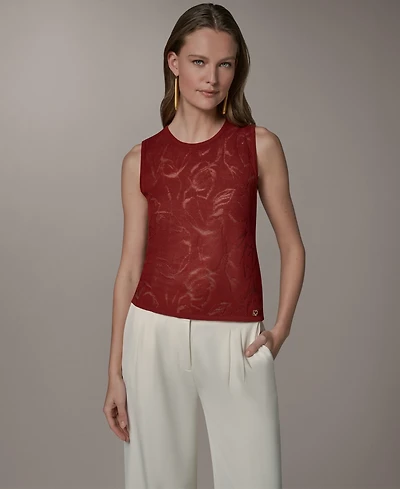 Donna Karan New York Women's Sleeveless Sheer Sweater