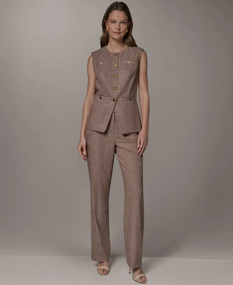 Donna Karan New York Women's Crewneck Button-Front Vest