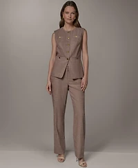 Donna Karan New York Women's Crewneck Button-Front Vest